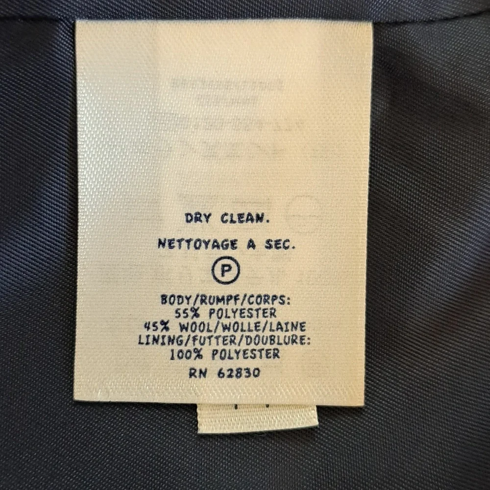 NWOT Lands' End Boys Youth Classic Navy Wool Blend‎ Blazer Lined Gold Buttons 8H